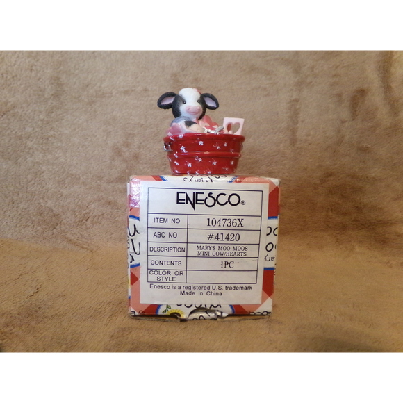 Vintage Mary Moo Moos 1994 I'm In Love With Moo Enesco 104736 w/box - Picture 6 of 7